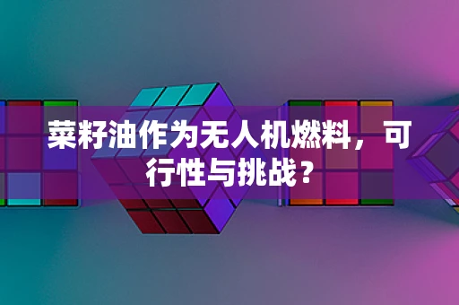 菜籽油作为无人机燃料，可行性与挑战？